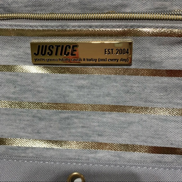 Justice gray, gold make-up pouch/envelope - Picture 2 of 7
